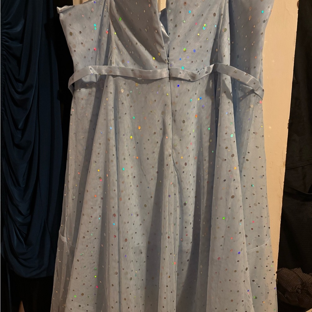 Chic Light Blue High-Low Dress - Picture 5 of 6